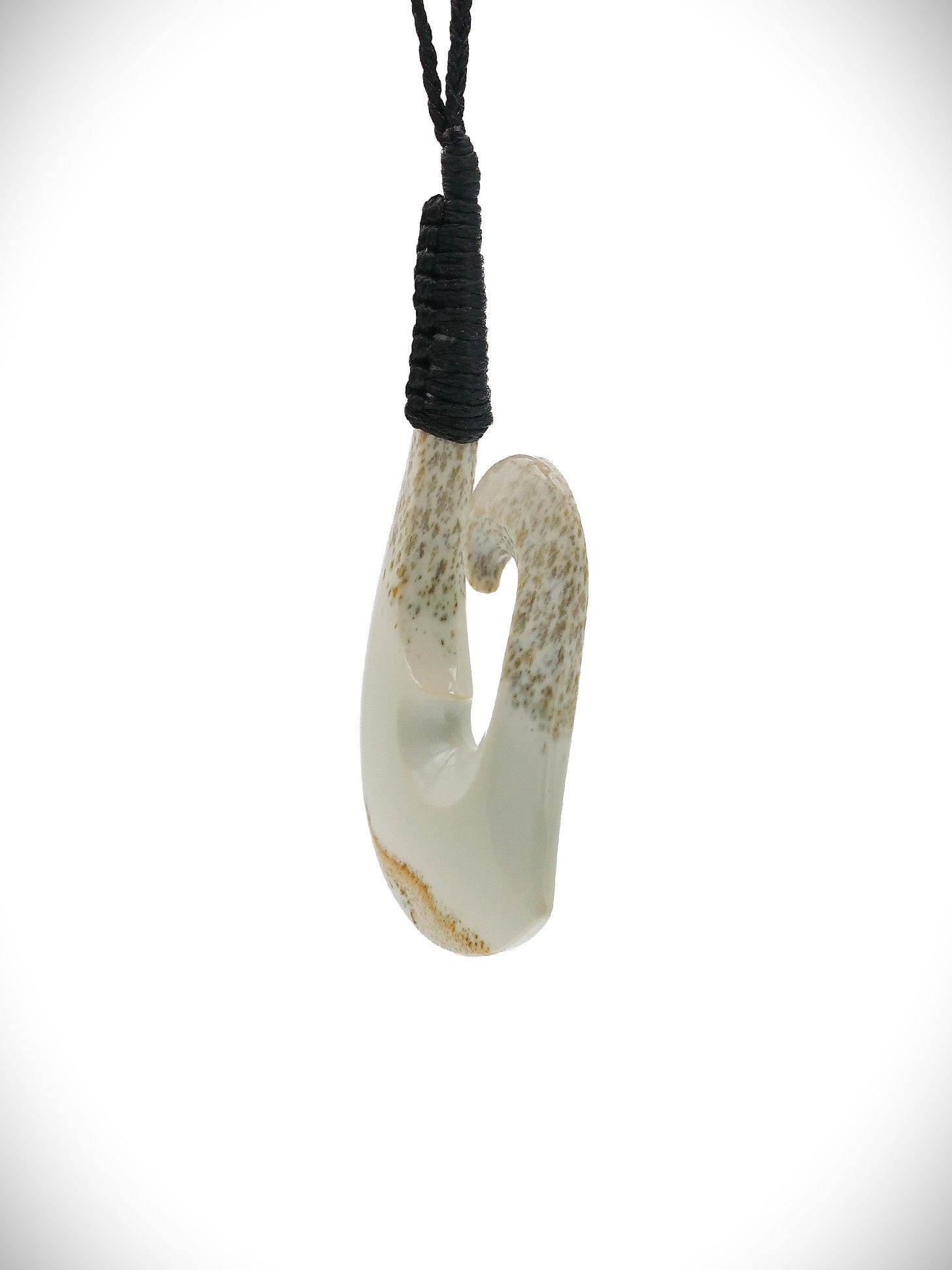 Moko Pounamu Hei Matau (Hook) NZ Genuine Kokopu Greenstone - Maungawhau