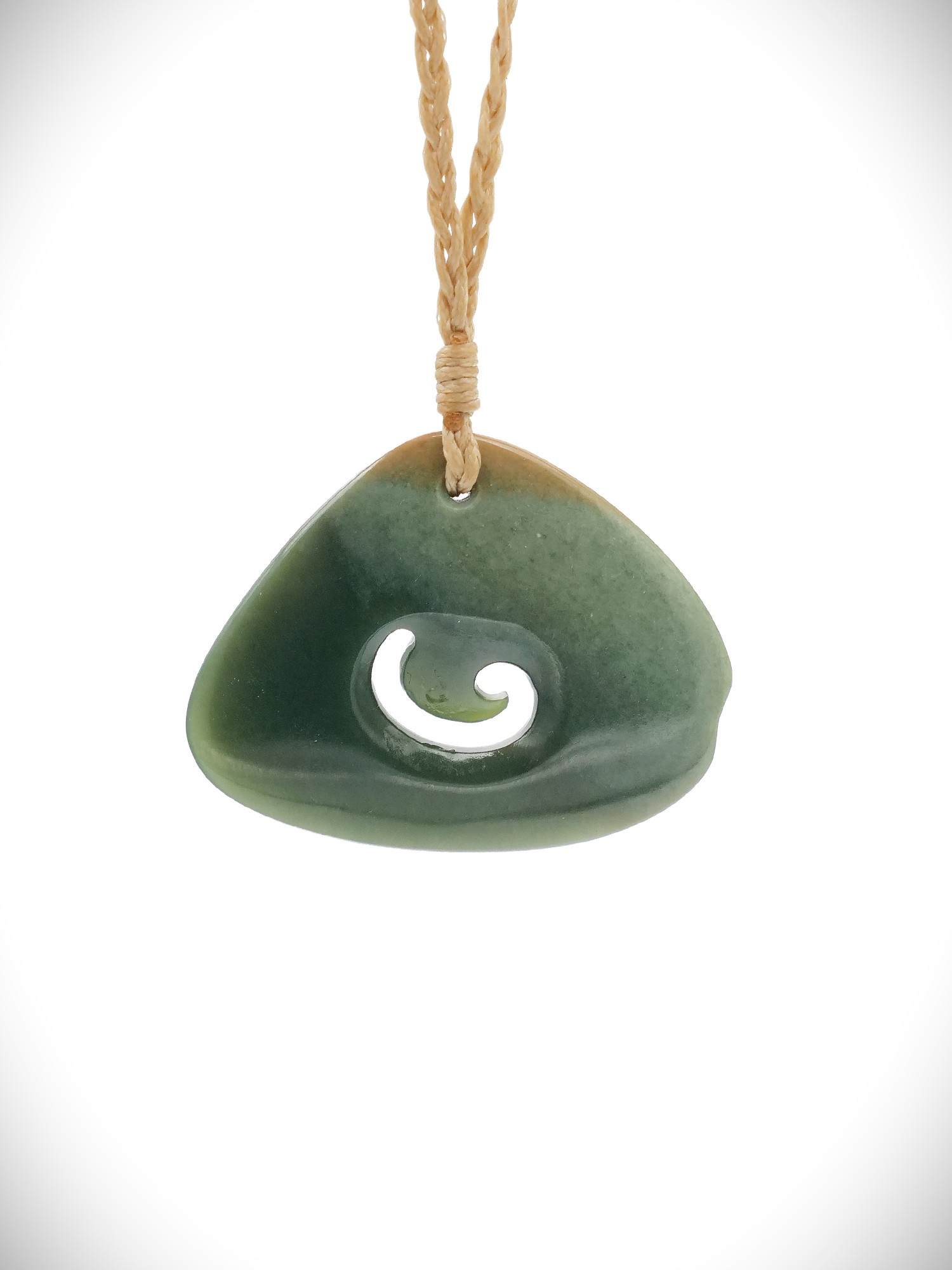 Moko Pounamu Koru Genuine NZ Inanga Greenstone - Parawai