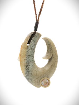 Moko Pounamu Hei Matau (Hook) NZ Genuine Kokopu Greenstone - Keirunga Moko Pounamu Hei Matau (Hook) NZ Genuine Kokopu Greenstone - Keirunga