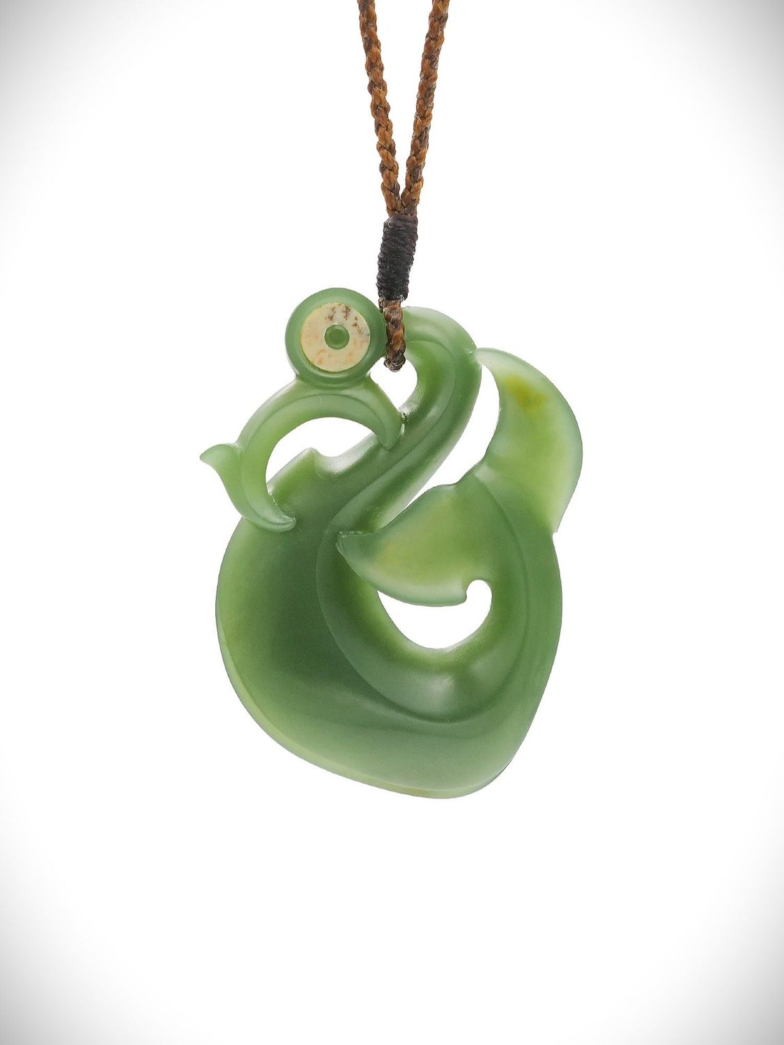 Moko Pounamu Manaia NZ Genuine Kahurangi Flower Greenstone - Owhiro