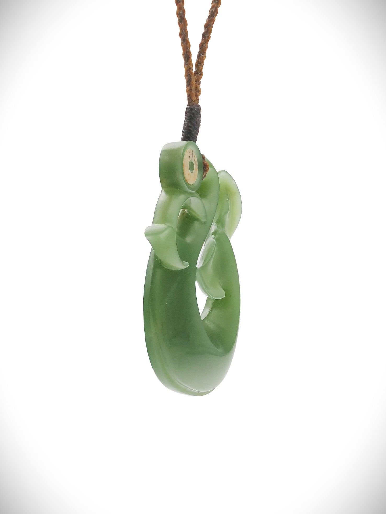 Moko Pounamu Manaia NZ Genuine Kahurangi Flower Greenstone - Owhiro