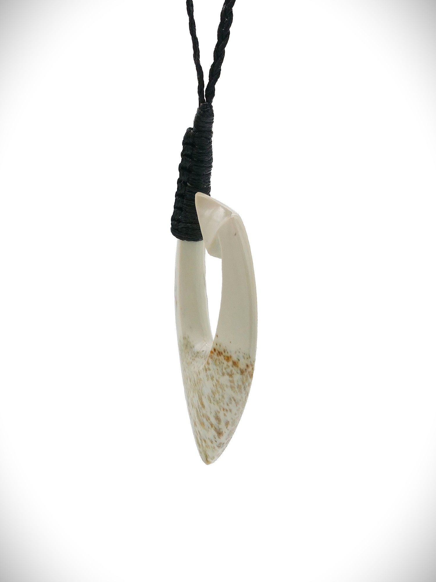 Moko Pounamu Hei Matau (Hook) NZ Genuine Kokopu Greenstone - Waiatarua