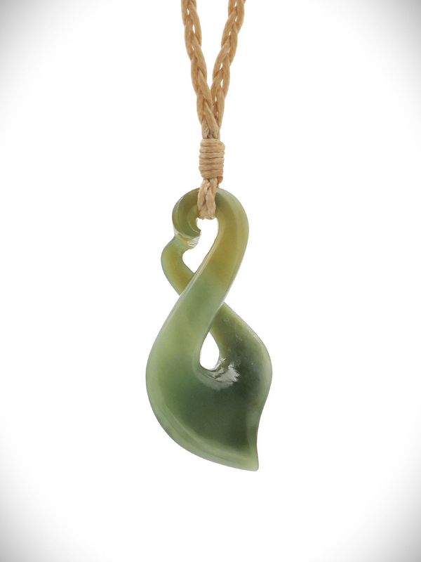 Moko Pounamu Pikorua (Twist) Genuine NZ Inanga Greenstone - Takapuna