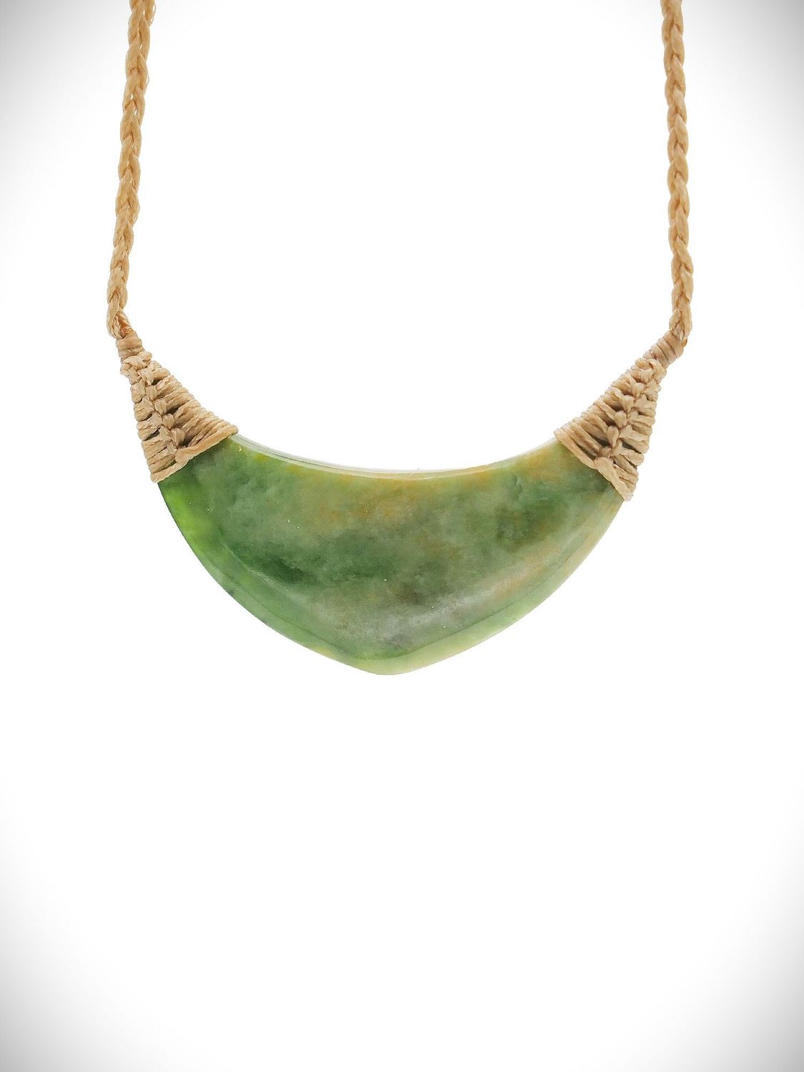 Moko Pounamu Kouma (Breastplate) NZ Genuine Kahurangi Flower Greenstone - Aromaunga