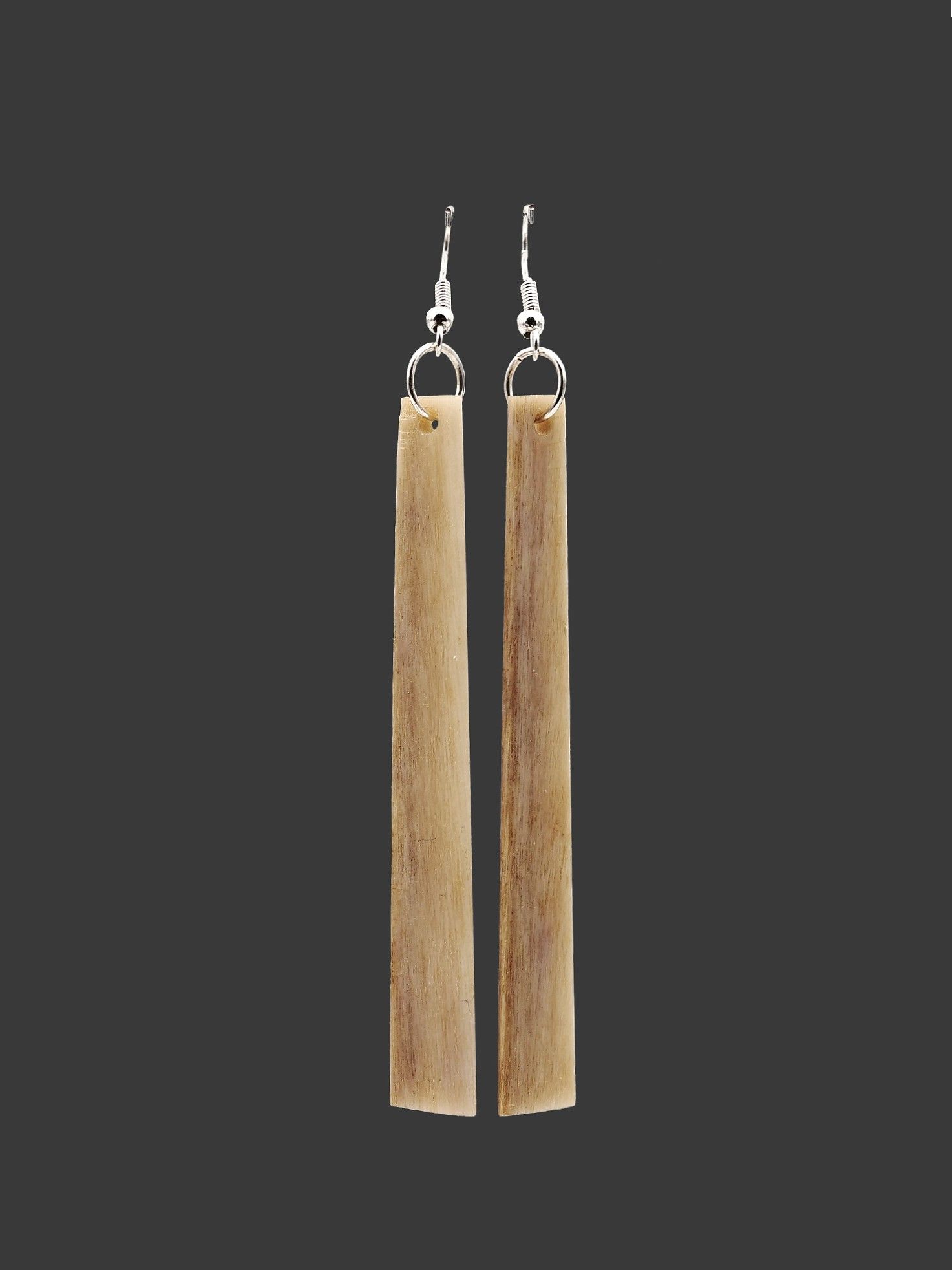 Moko Pounamu Whale Bone Sterling Silver Earrings - Kaipatiki