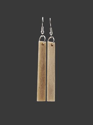 Moko Pounamu Whale Bone Sterling Silver Earrings - Onnuri