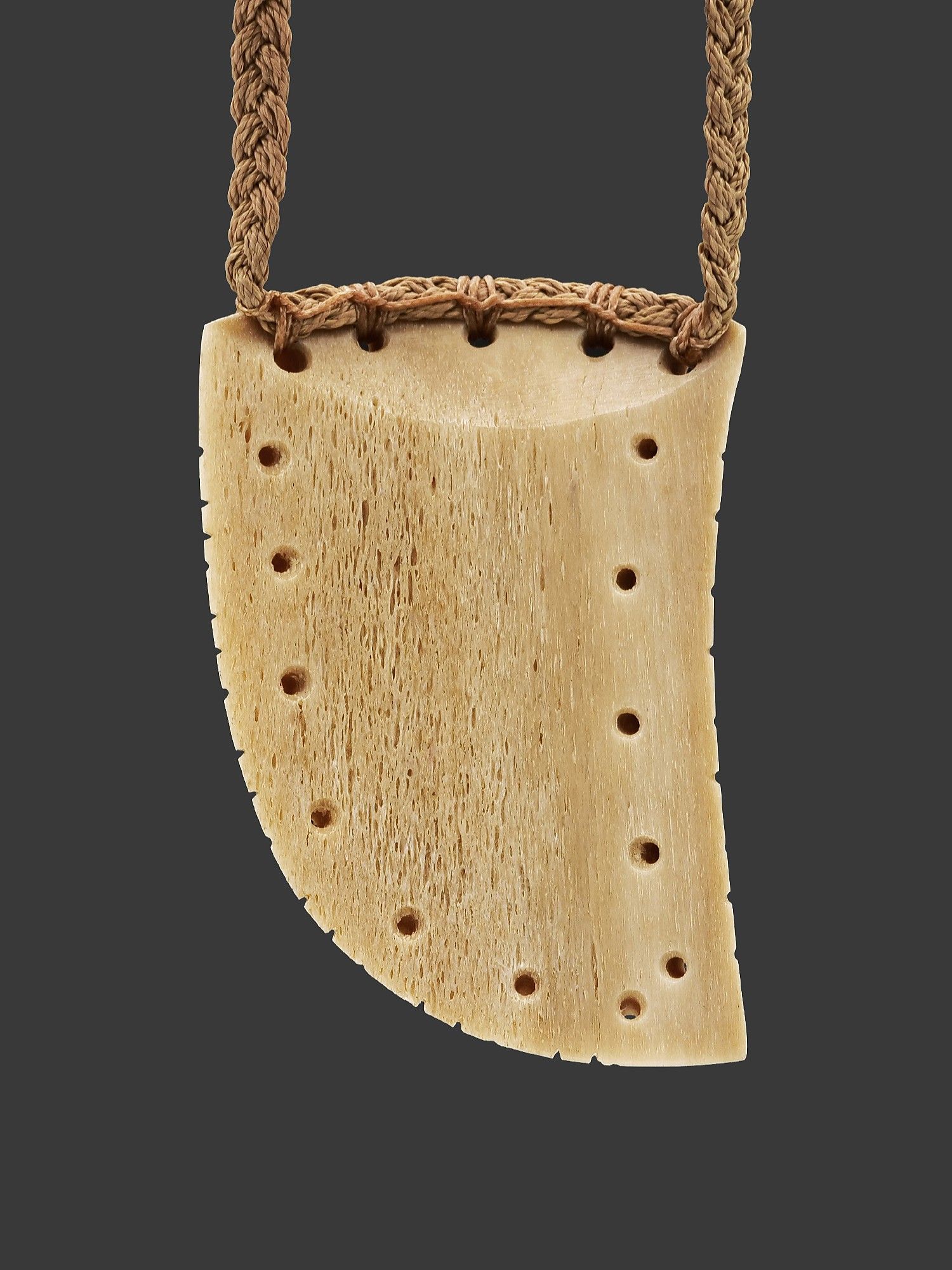 Moko Pounamu, Rei Niho Genuine Whale Bone Carving - Mokinui