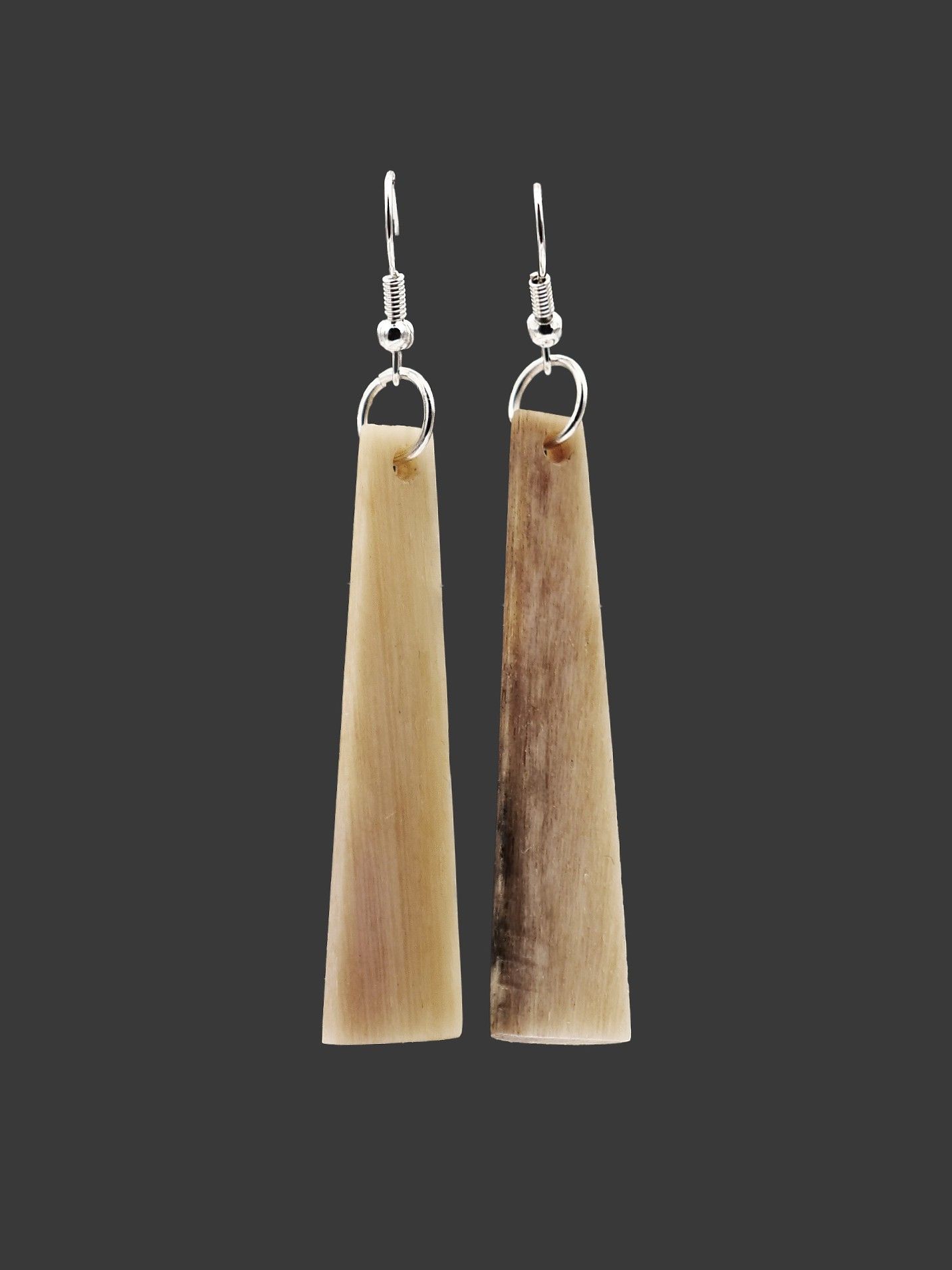 Moko Pounamu Whale Bone Sterling Silver Earrings - Oruamo