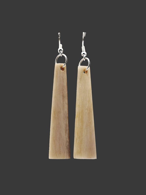 Moko Pounamu Whale Bone Sterling Silver Earrings - Oruamo