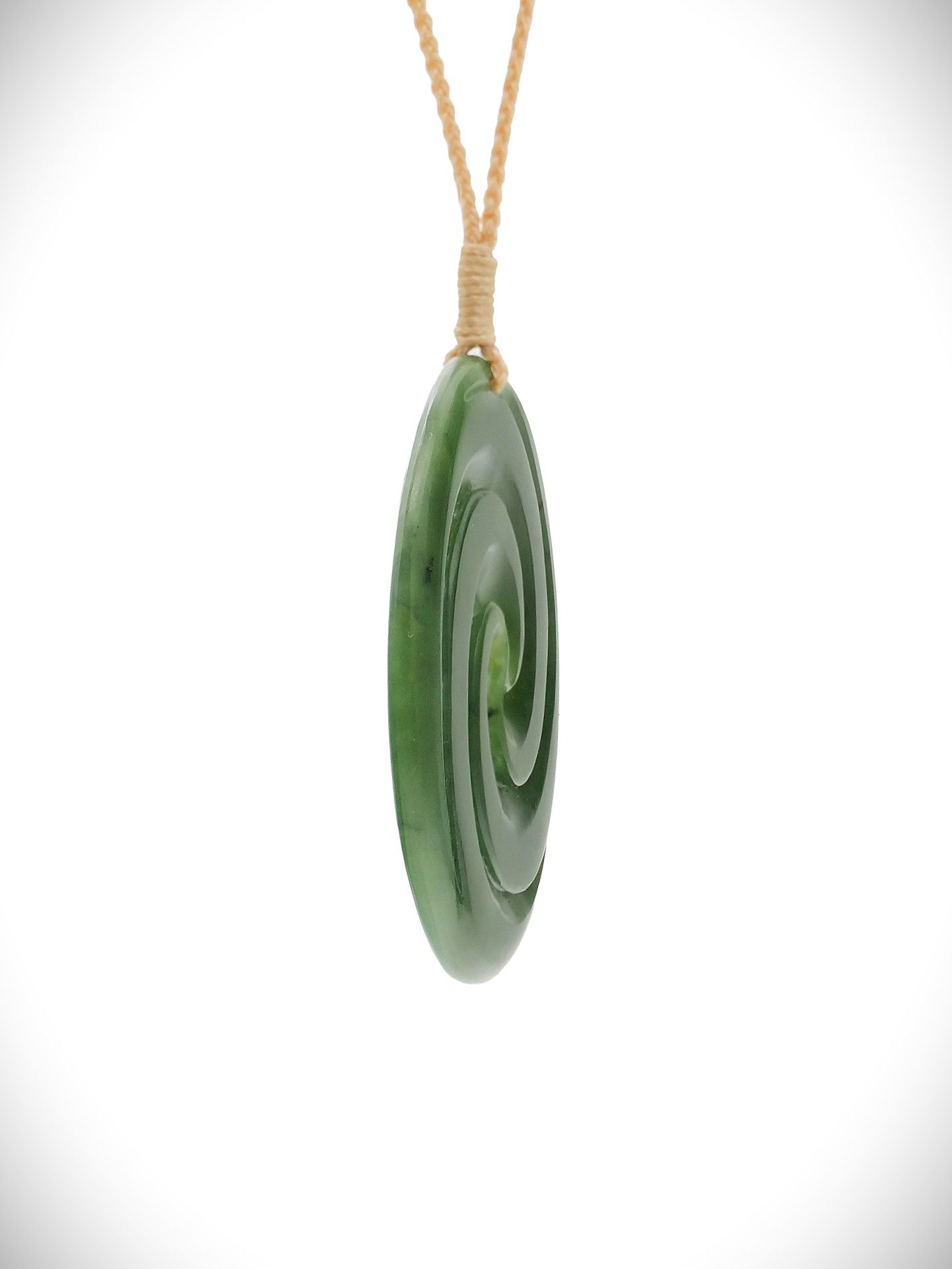 Moko Pounamu Triple Koru Genuine NZ Kahurangi Greenstone - Mokoroa