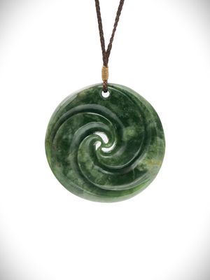 Moko Pounamu Koru NZ Genuine Marsden Flower Greenstone - Waitaanga Moko Pounamu Koru NZ Genuine Marsden Flower Greenstone - Waitaanga