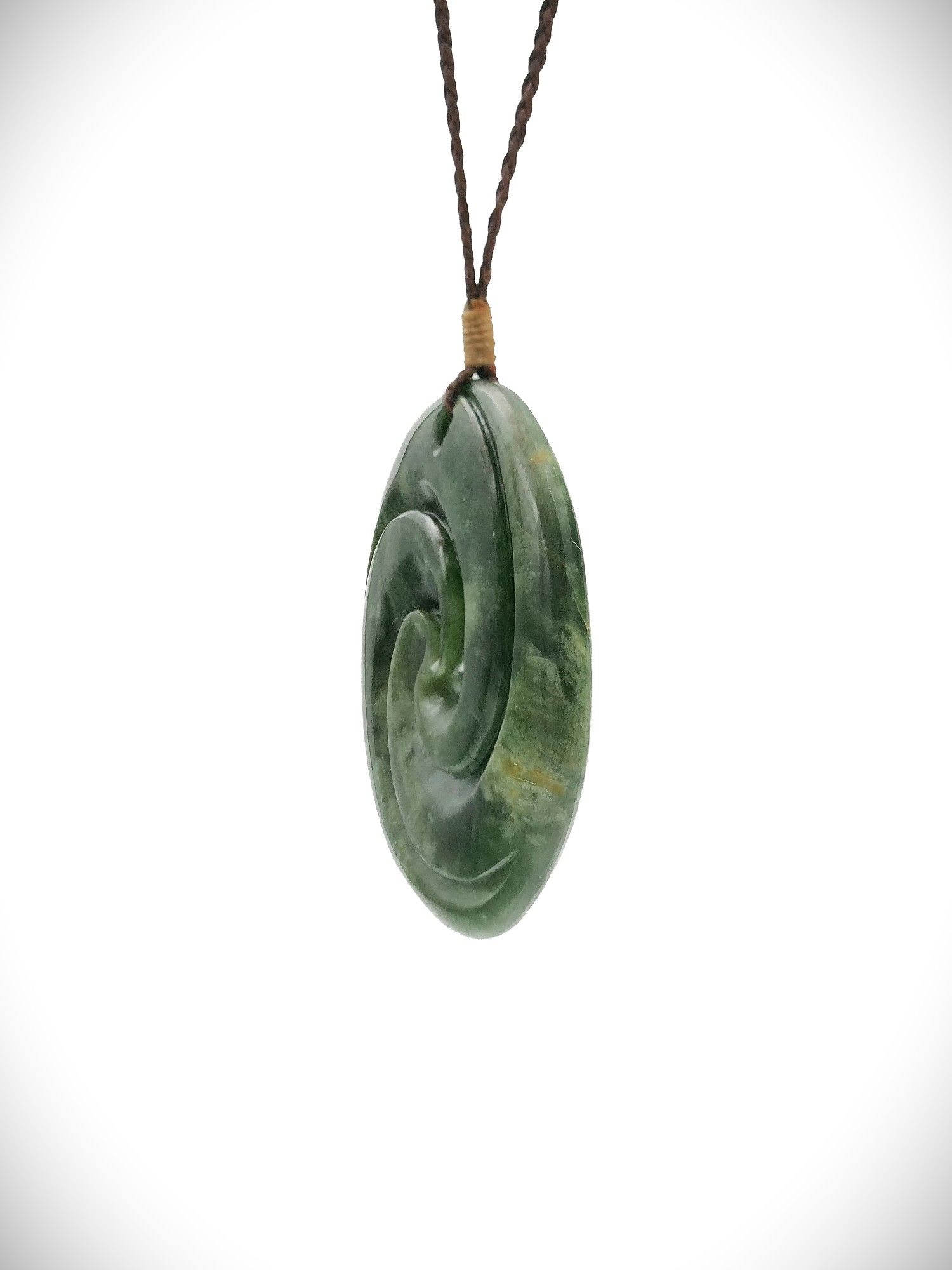 Moko Pounamu Koru NZ Genuine Marsden Flower Greenstone - Waitaanga