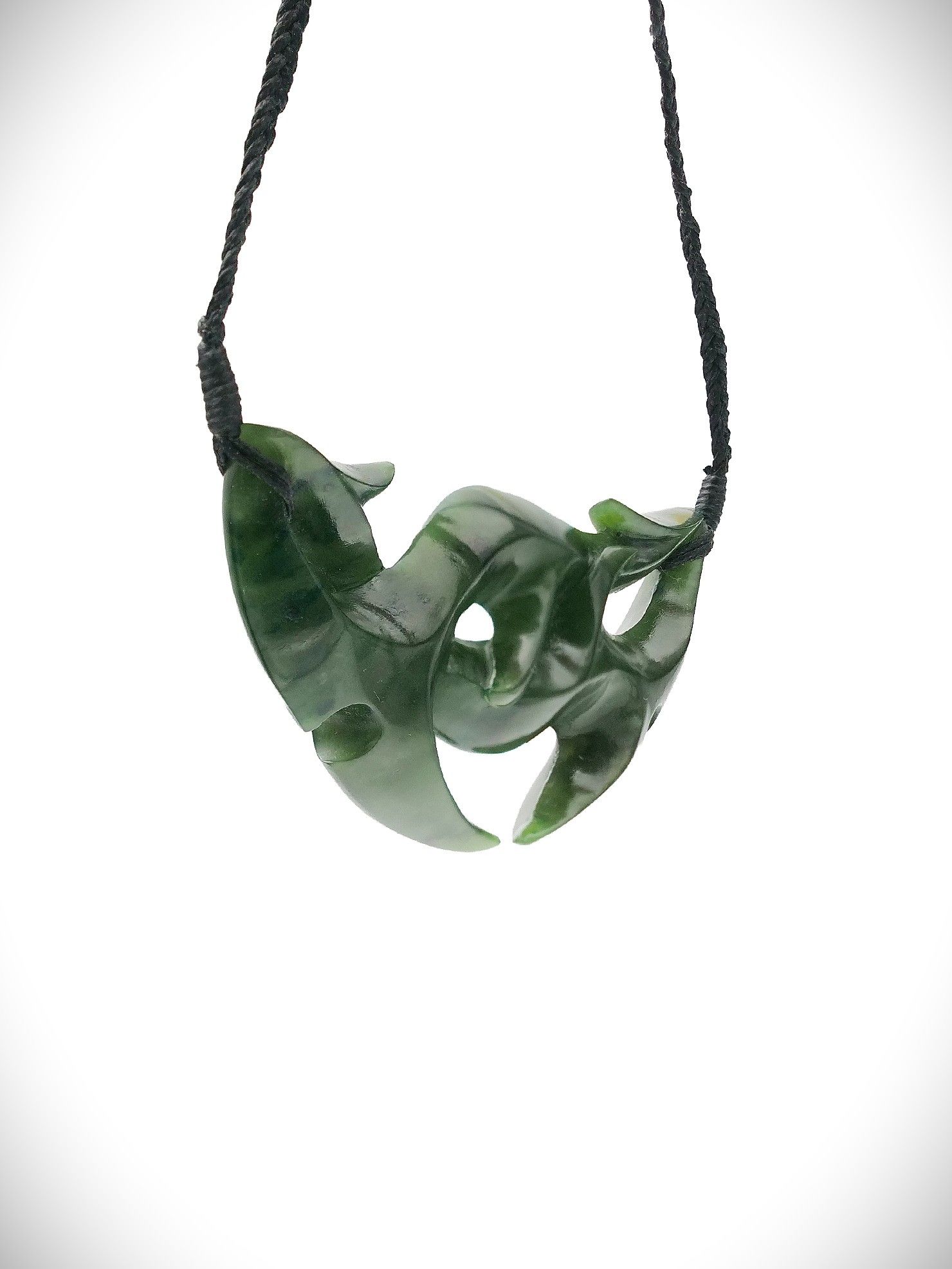 Moko Pounamu Kouma (Breastplate) Genuine NZ Kawakawa Greenstone - Waiake