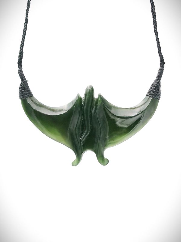 Moko Pounamu Te Whai Rahi (Manta Ray) NZ Genuine Kawakawa Greenstone - Waihirere