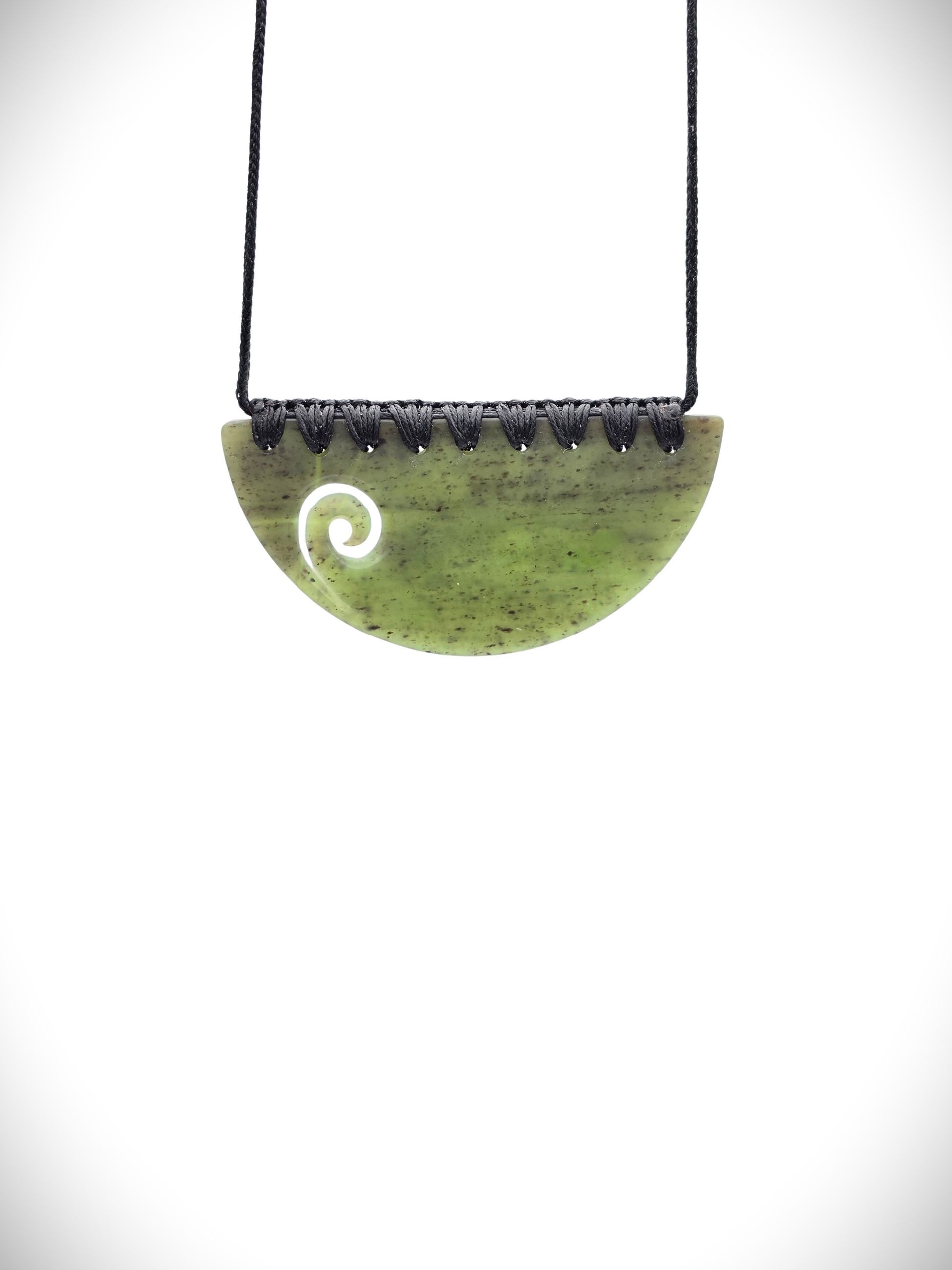 Moko Pounamu Kouma (Breastplate) NZ Genuine Hapopo Greenstone -Ngaroma