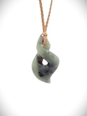 Moko Pounamu Single Pikorua (Twist) NZ Genuine Hapopo Greenstone - Whata