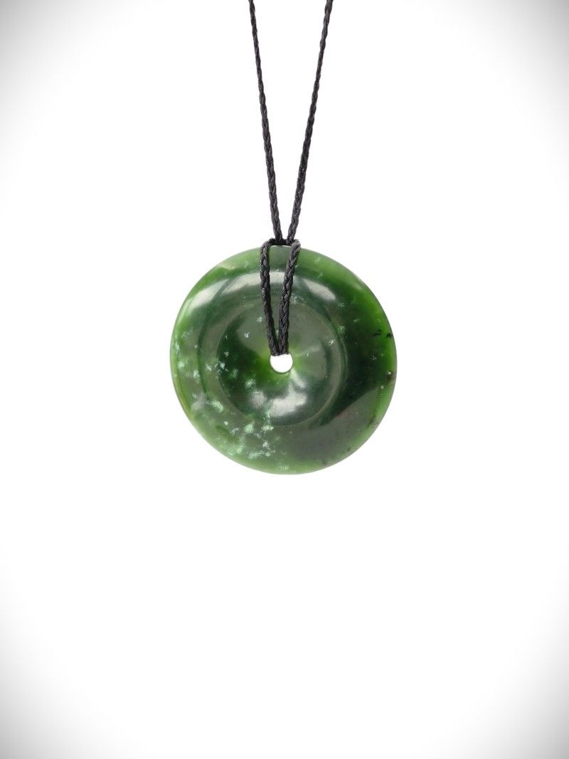 Moko Pounamu Porohita (Disc) Genuine NZ Kawakawa Greenstone - Karaka
