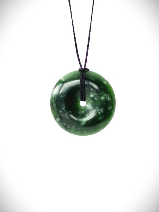Moko Pounamu Porohita (Disc) Genuine NZ Kawakawa Greenstone - Karaka Moko Pounamu Porohita (Disc) Genuine NZ Kawakawa Greenstone - Karaka