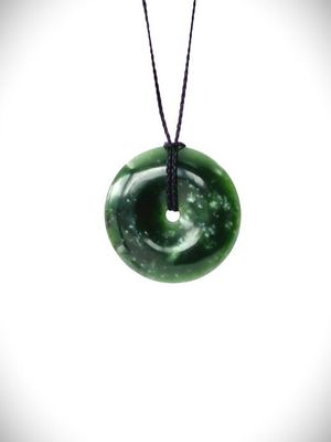 Moko Pounamu Porohita (Disc) Genuine NZ Kawakawa Greenstone - Karaka Moko Pounamu Porohita (Disc) Genuine NZ Kawakawa Greenstone - Karaka
