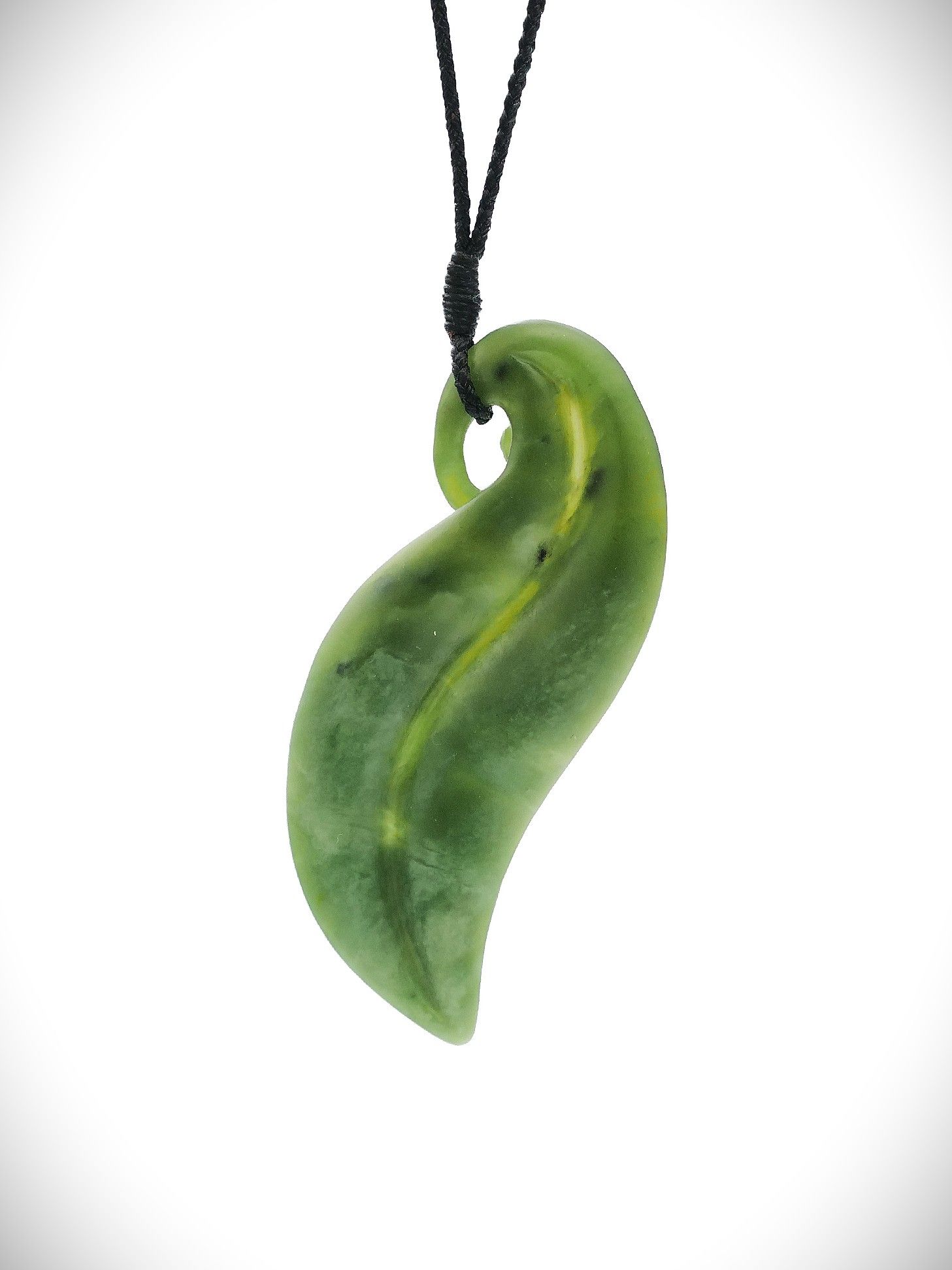 Moko Pounamu Artistic Leaf NZ Genuine Kahurangi Flower Greenstone - Taharua