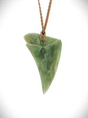 Moko Pounamu Mako Mau (Shark Tooth) Genuine NZ Kawakawa Pounamu Greenstone - Okoromai Moko Pounamu Mako Mau (Shark Tooth) Genuine NZ Kawakawa Pounamu Greenstone - Okoromai