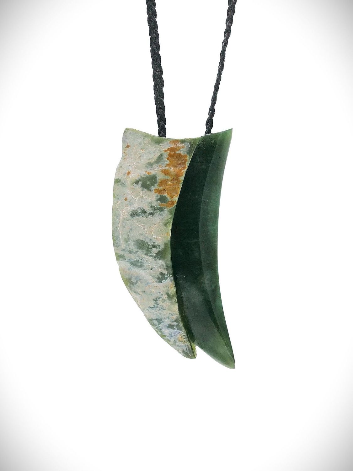 Moko Pounamu Rei Niho Genuine NZ Kawakawa Pounamu Greenstone - Kotanui