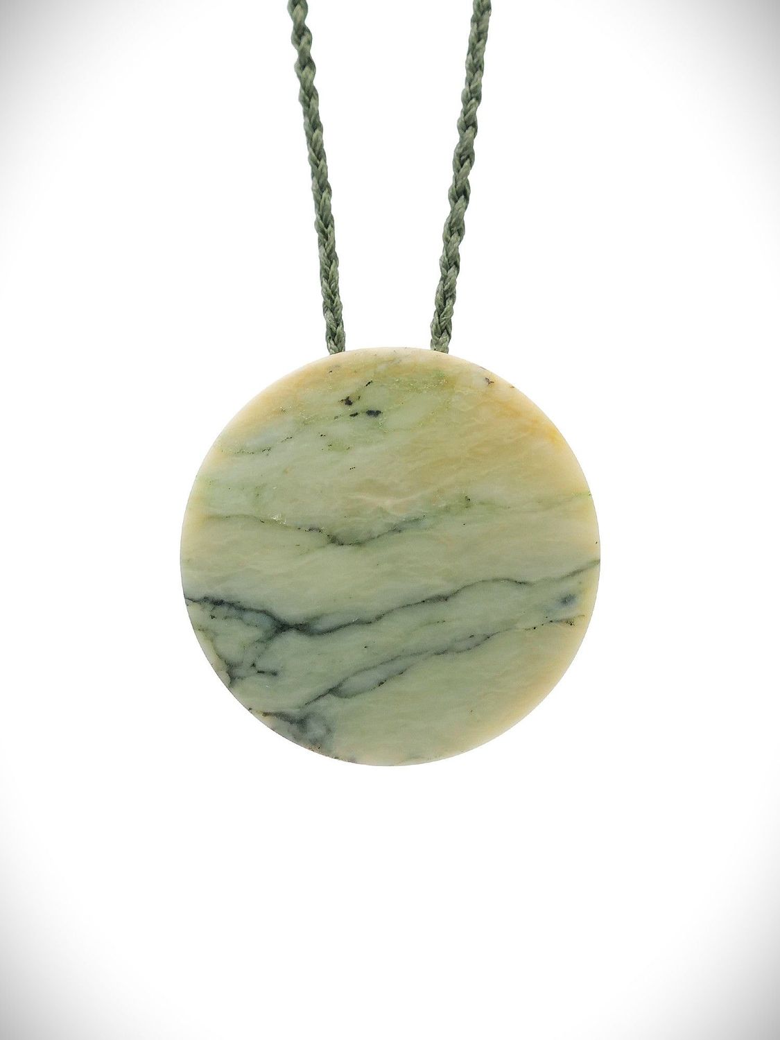 Moko Pounamu Porohita (Disc) NZ Genuine Nelson Te Tau Ihu Inanga Greenstone - Keirunga