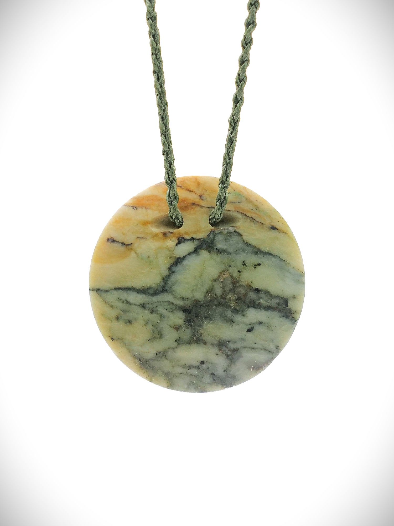 Moko Pounamu Porohita (Disc) NZ Genuine Nelson Te Tau Ihu Inanga Greenstone - Keirunga