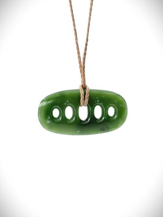 Moko Pounamu Contemporary Design NZ Genuine Kawakawa Greenstone - Hone