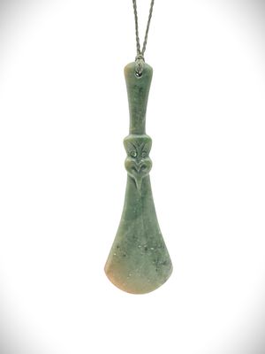 Moko Pounamu Hei Tiki NZ Genuine Kahotea Greenstone - Whakamaru