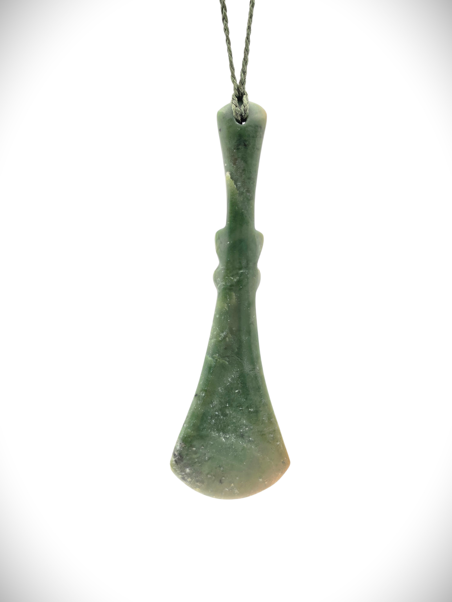 Moko Pounamu Hei Tiki NZ Genuine Kahotea Greenstone - Whakamaru