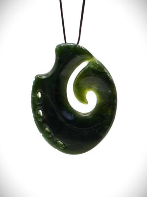 Moko Pounamu Koru NZ Genuine Kawakawa Greenstone - Maninitua Moko Pounamu Koru NZ Genuine Kawakawa Greenstone - Maninitua