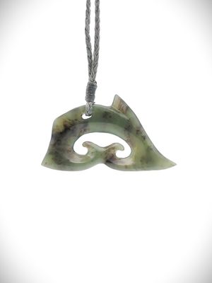 Moko Pounamu Contemporary Koru NZ Genuine Totoweka Greenstone - Puhoi