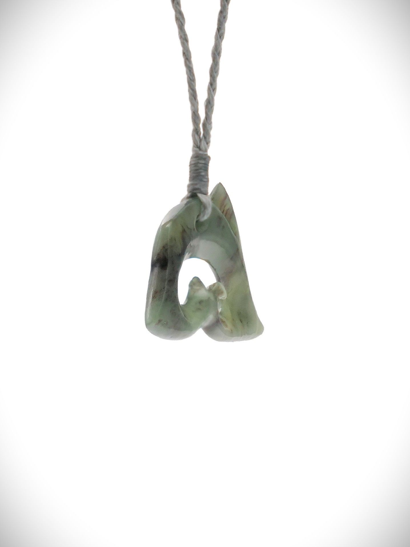 Moko Pounamu Contemporary Koru NZ Genuine Totoweka Greenstone - Puhoi