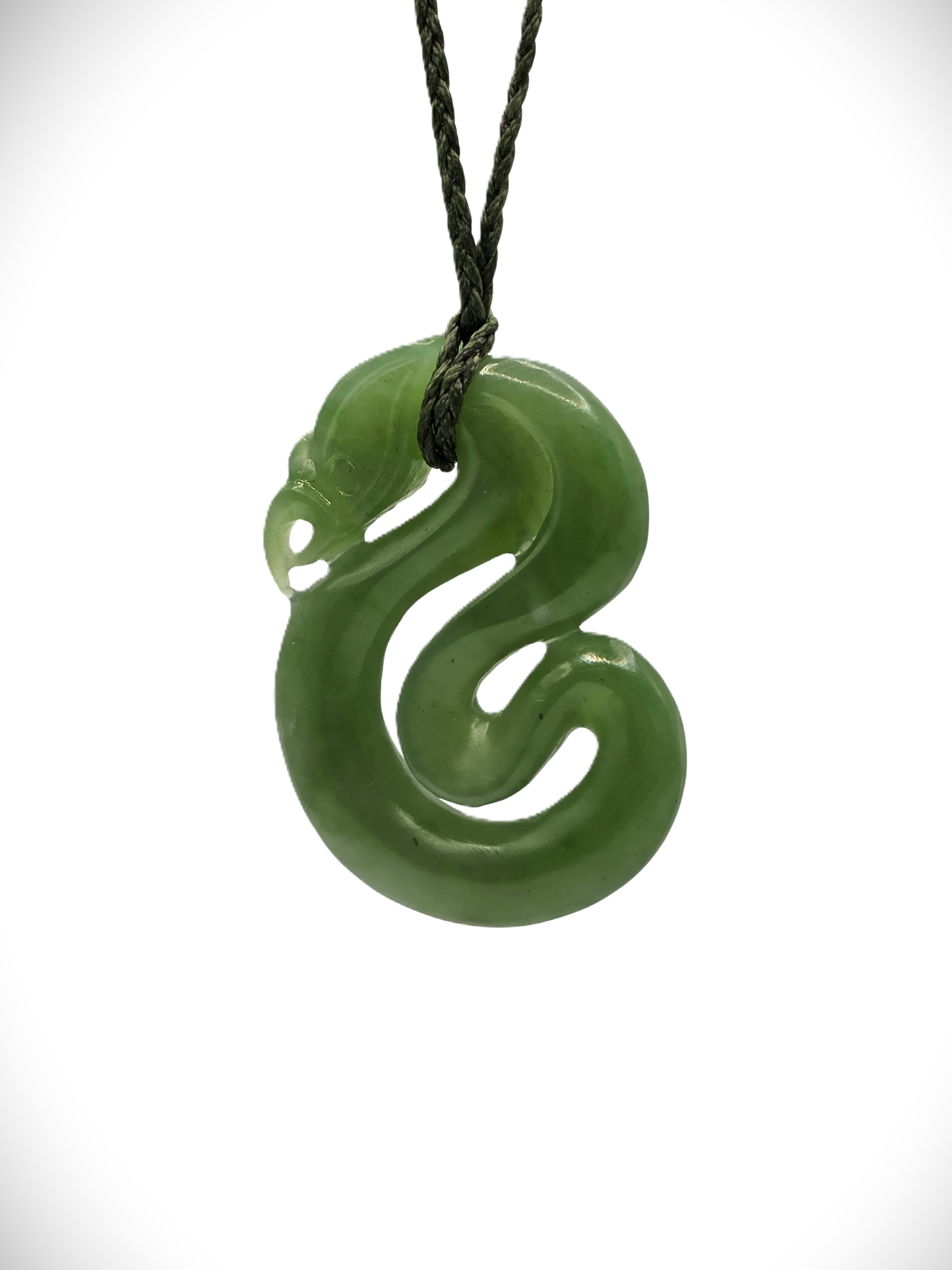 Moko Pounamu Manaia NZ Genuine Inanga Greenstone - Hone