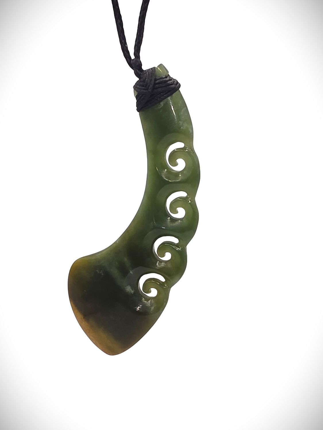 Moko Pounamu Contemporary Design Genuine NZ Kahurangi Greenstone - Maanu