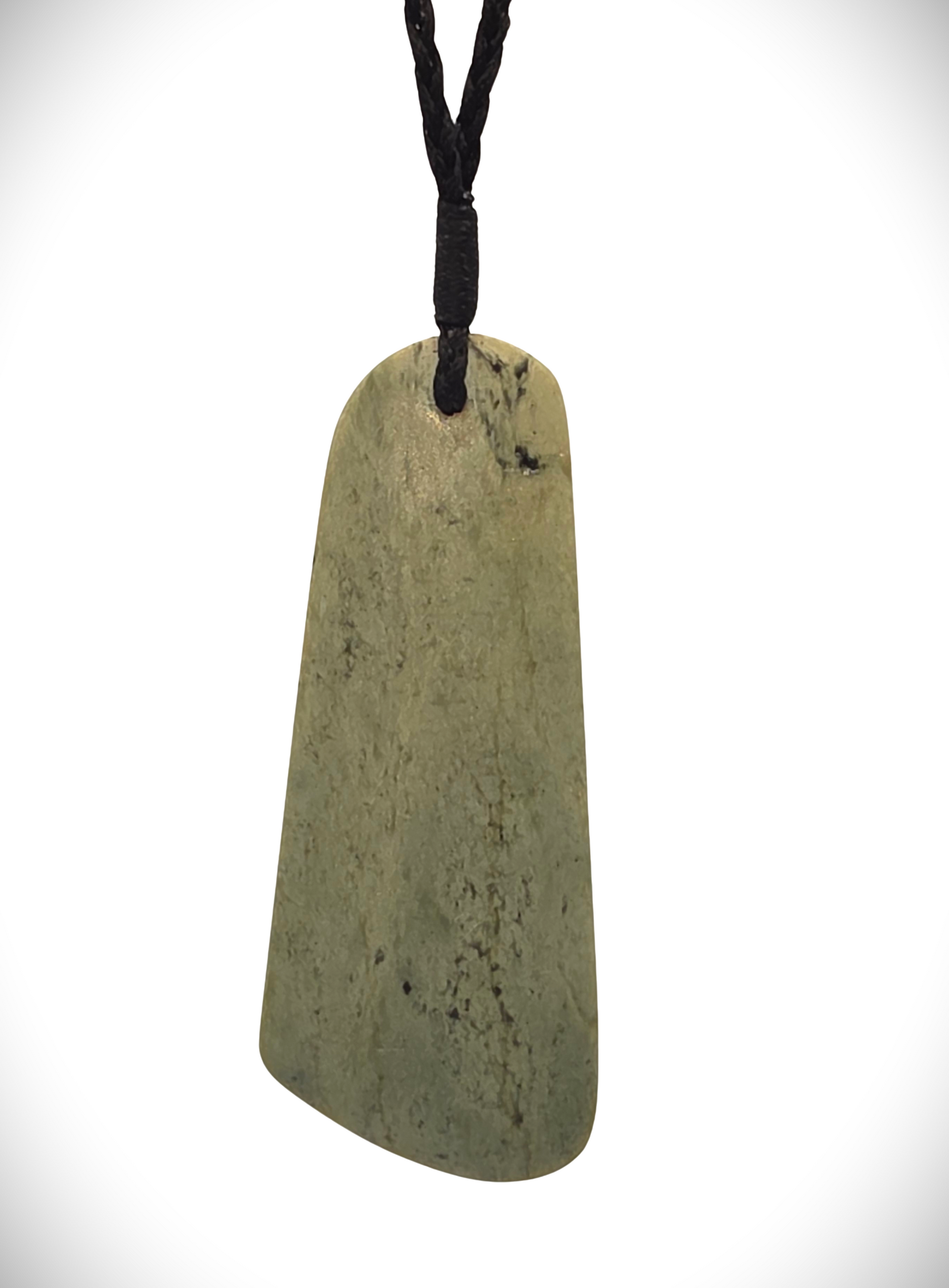 Moko Pounamu Toki Genuine NZ Inanga Greenstone - Mahoe