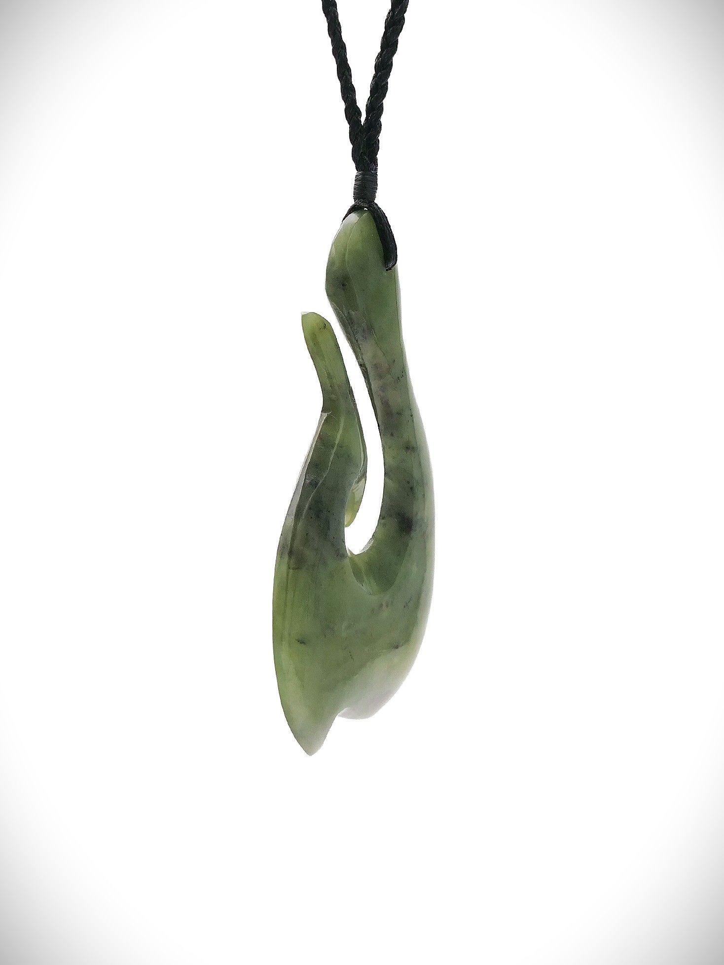 Moko Pounamu Hei Matau (Hook) NZ Genuine Hapopo Greenstone - Tauanui