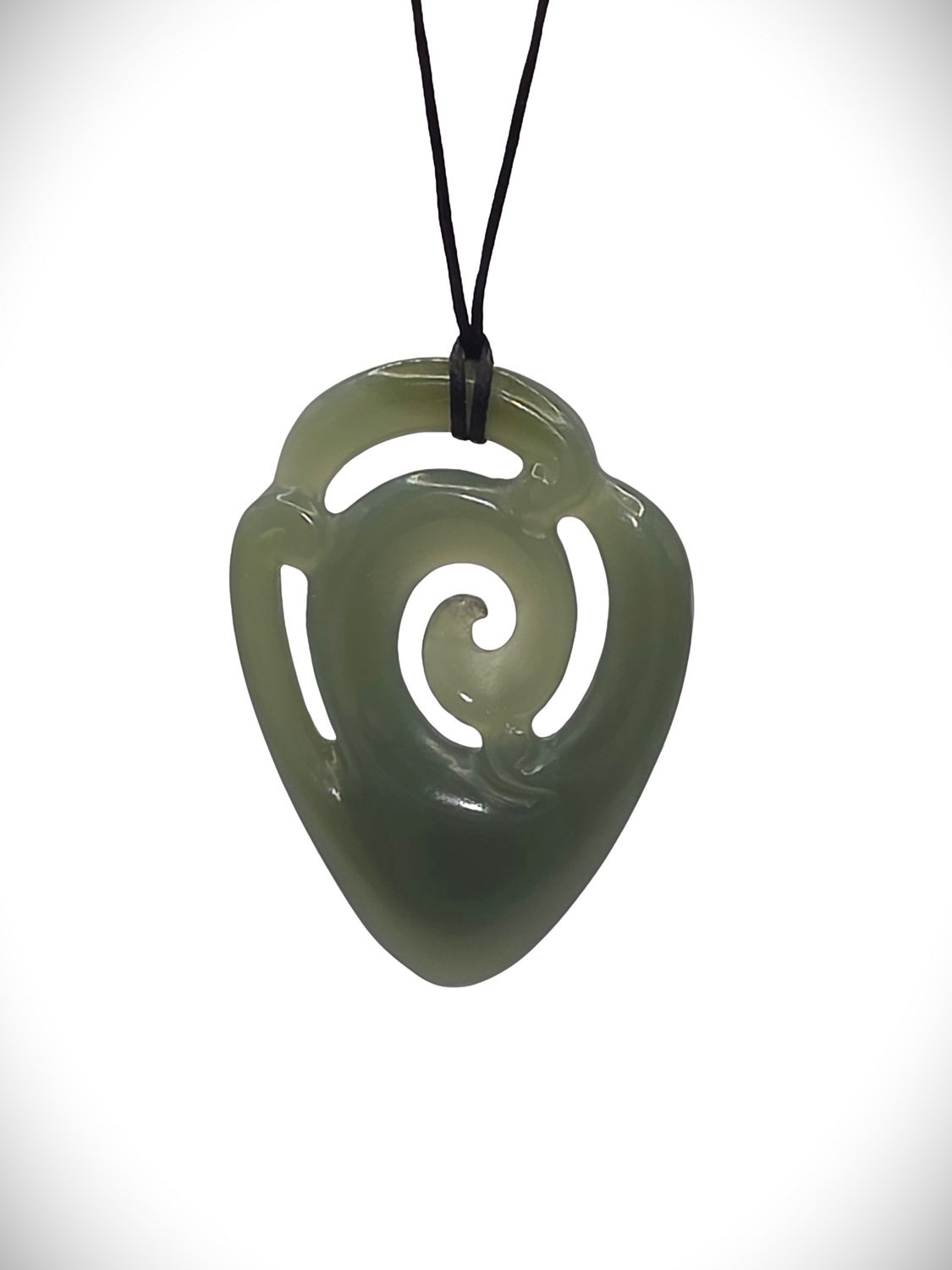 Moko Pounamu Koru NZ Genuine Kawakawa Greenstone - Marama