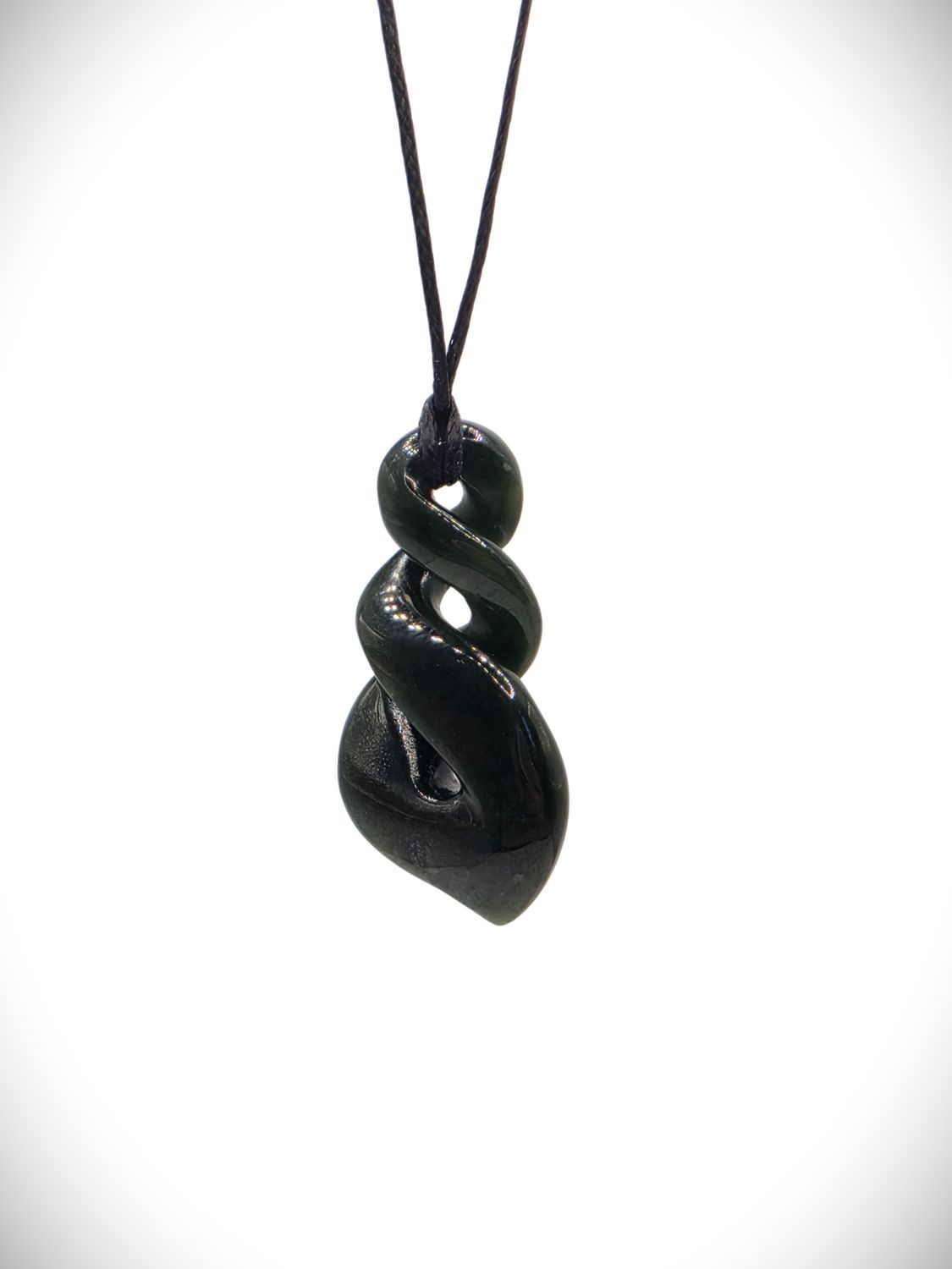 Moko Pounamu Double Pikorua (Twist) NZ Genuine Kawakawa Greenstone - Maketu