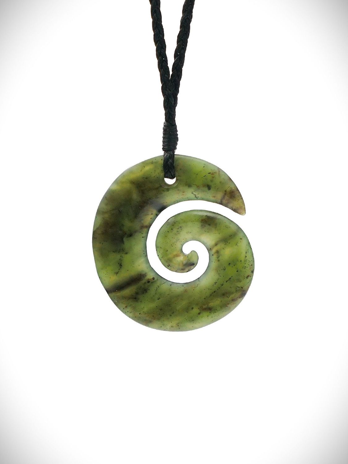 Moko Pounamu Koru NZ Genuine Totoweka Greenstone - Pahi