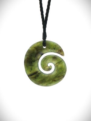 Moko Pounamu Koru NZ Genuine Totoweka Greenstone - Pahi Moko Pounamu Koru NZ Genuine Totoweka Greenstone - Pahi