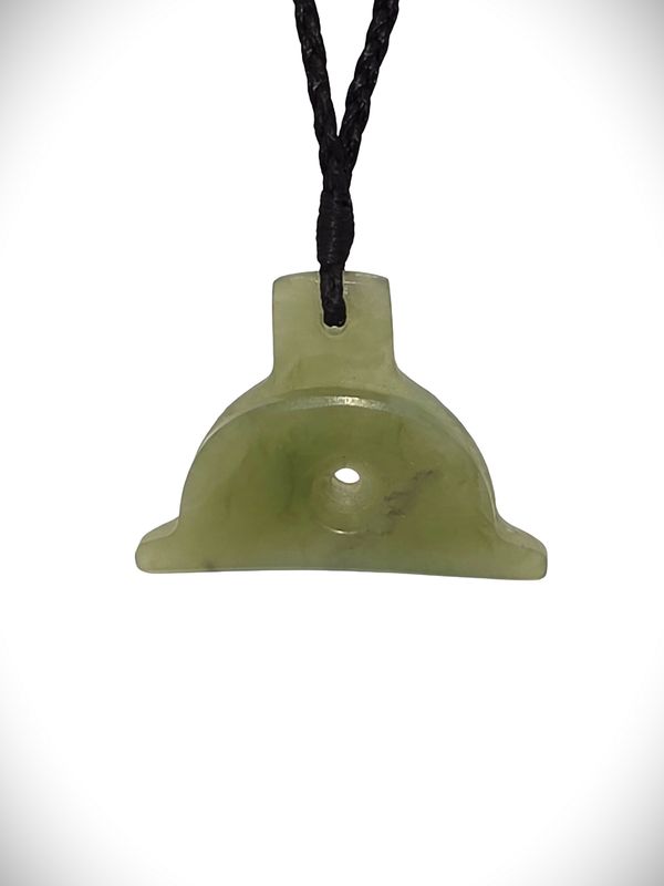 Moko Pounamu Shepherds Whistle NZ Genuine Inanga Greenstone - Mahoe