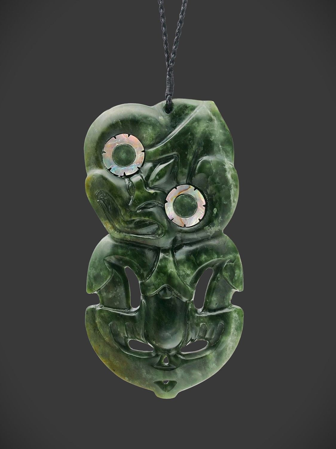 Moko Pounamu Hei Tiki NZ Genuine Kawakawa Kahotea Greenstone - Mangawhai Moko Pounamu Hei Tiki NZ Genuine Kawakawa Kahotea Greenstone - Mangawhai