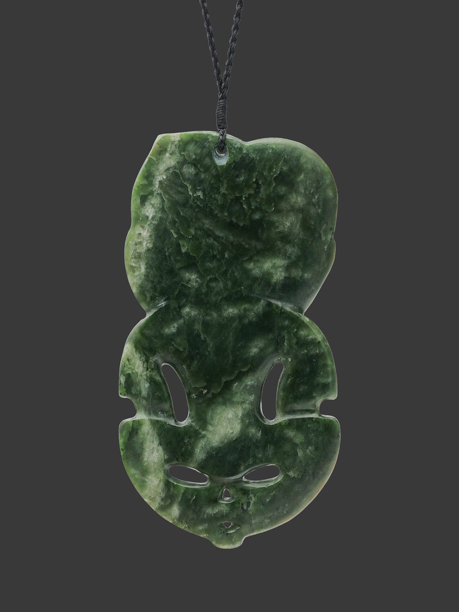 Moko Pounamu Hei Tiki NZ Genuine Kawakawa Kahotea Greenstone - Mangawhai