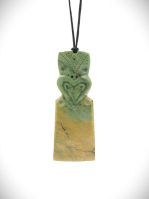 Moko Pounamu Toki Genuine NZ Inanga Flower Greenstone - Ohorere