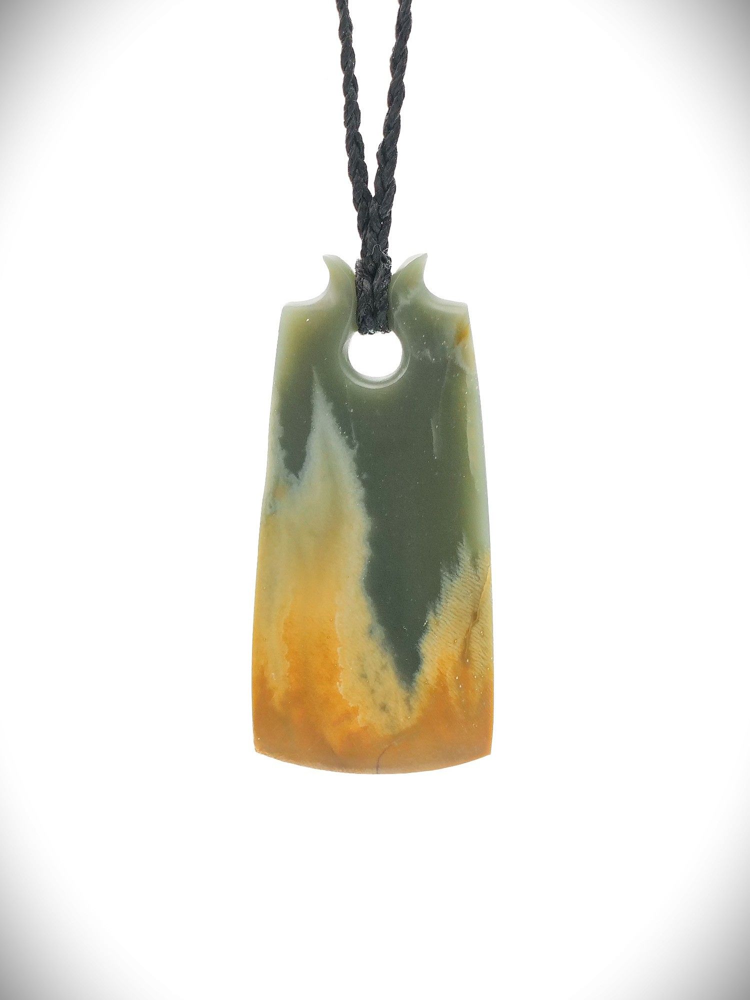 Moko Pounamu Toki Genuine NZ Inanga Flower Greenstone - Korihi