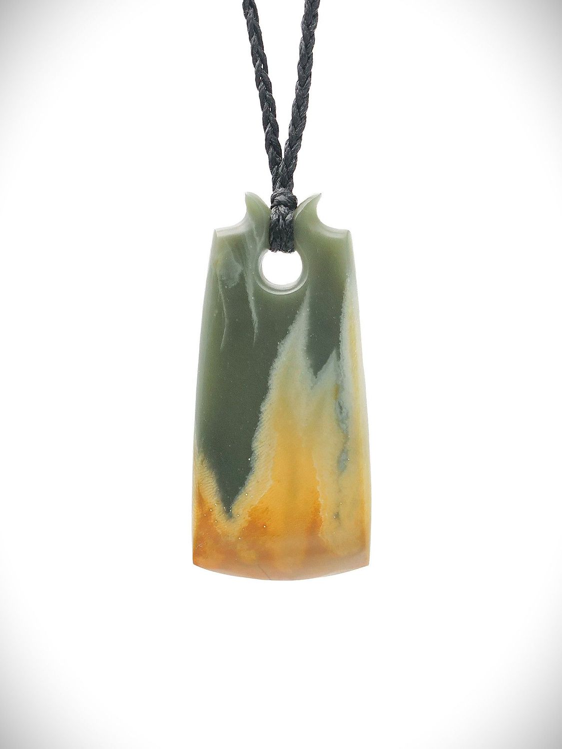 Moko Pounamu Toki Genuine NZ Inanga Flower Greenstone - Korihi