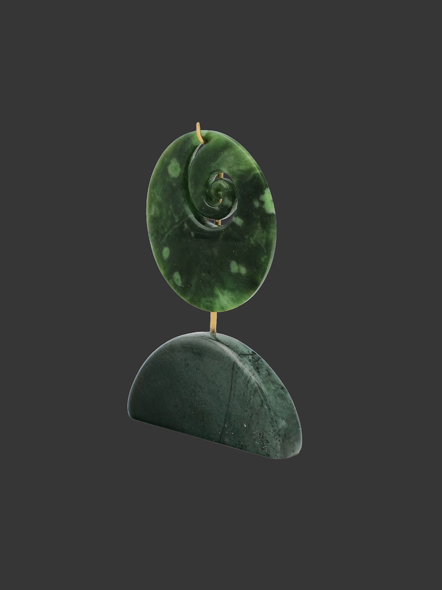 Moko Pounamu Koru NZ Genuine Kahotea Greenstone - Parangi