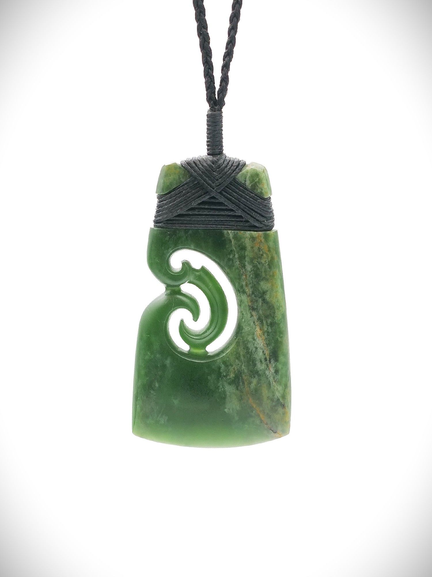 Moko Pounamu Toki with Koru NZ Genuine Kawakawa Greenstone - Maurea